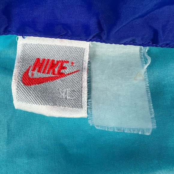 VTG 90s Nike Jacket Adult Extra Large Blue Colorful Half Zip Pullover Windbreak - Picture 7 of 12